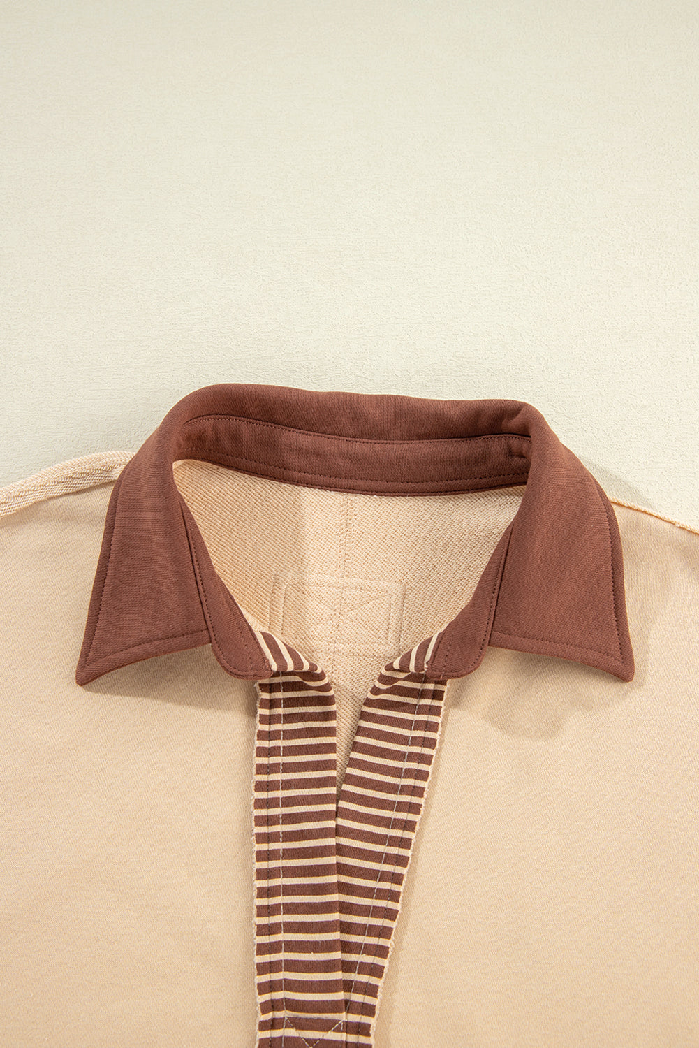 Striped Patchwork Collar Sweatshirt