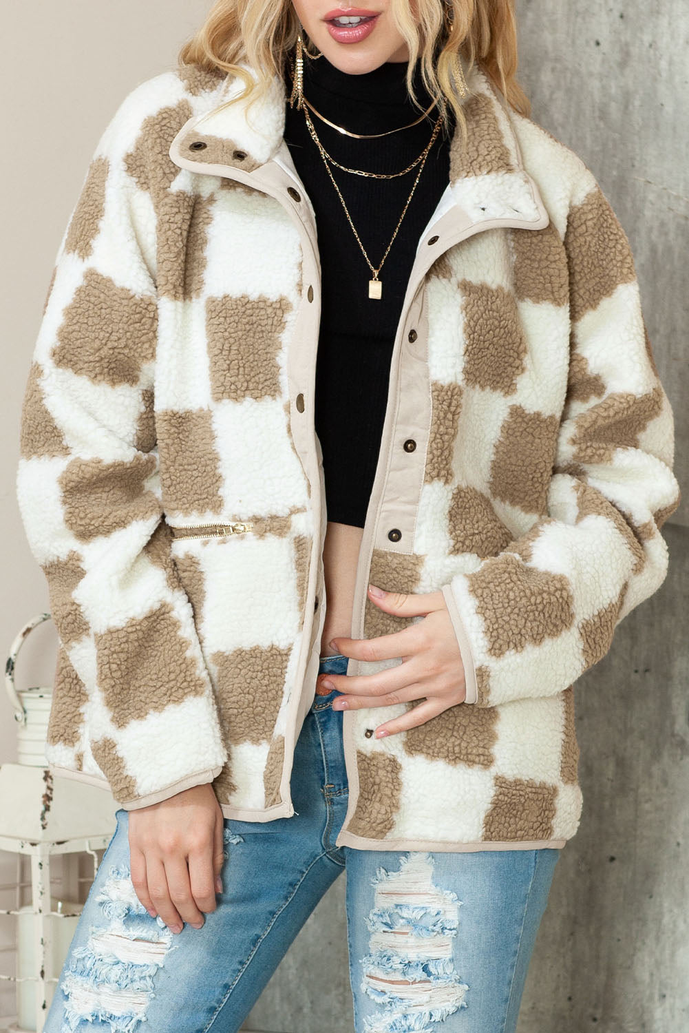 Sherpa button up jacket online