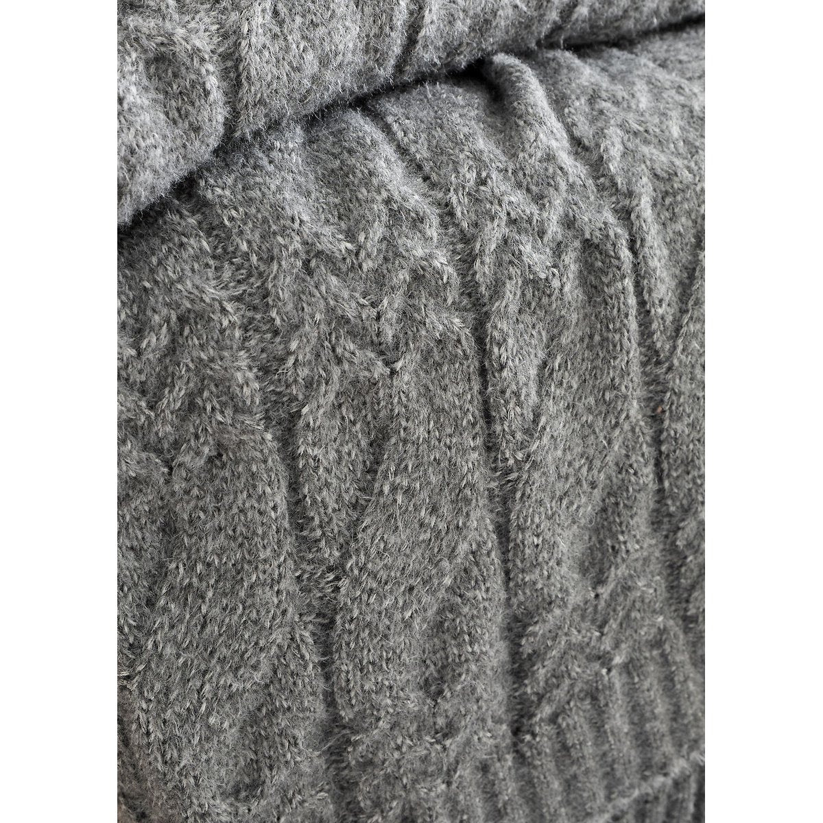 Bianca Cosy Soft Cable Knit Blanket Throw in Grey