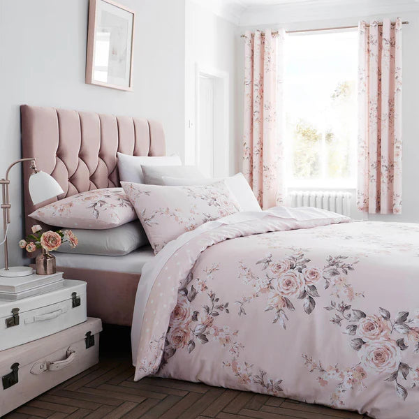 Canterbury Floral Reversible Blush Duvet Cover Set by Catherine Lansfield