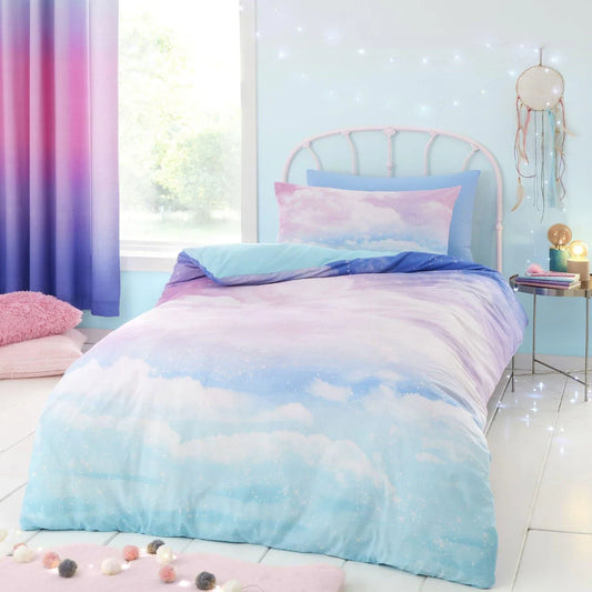 Ombre Rainbow Clouds Duvet Cover Set by Catherine Lansfield Kids