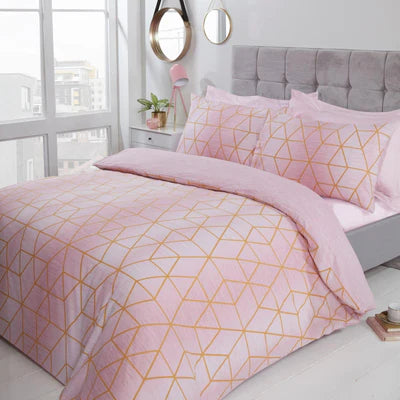 Calvin Geometric Ombre Blush Pink Duvet Cover Set