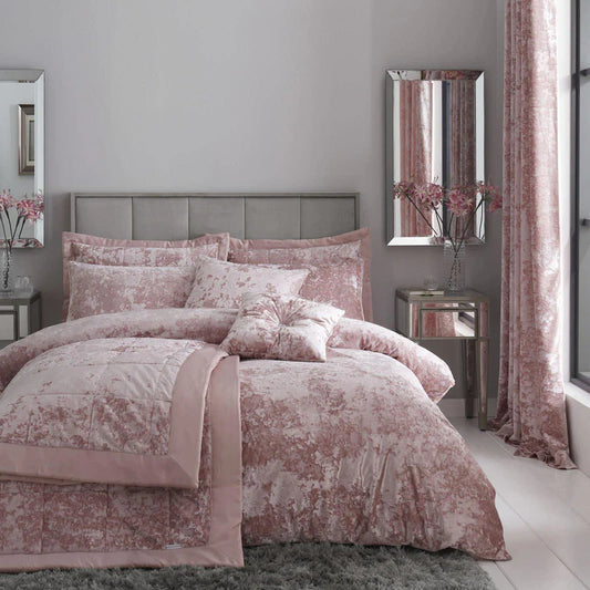 Crushed Velvet Luxury Blush Duvet Cover Set by Catherine Lansfield