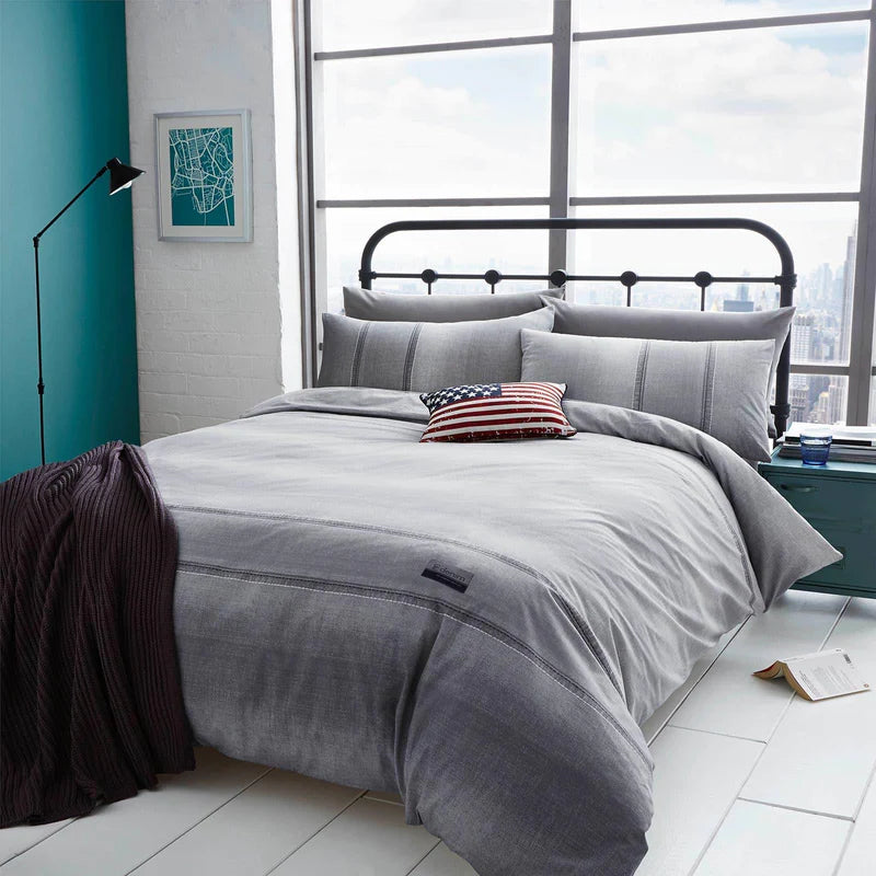 Denim Grey Duvet Cover Set by Catherine Lansfield