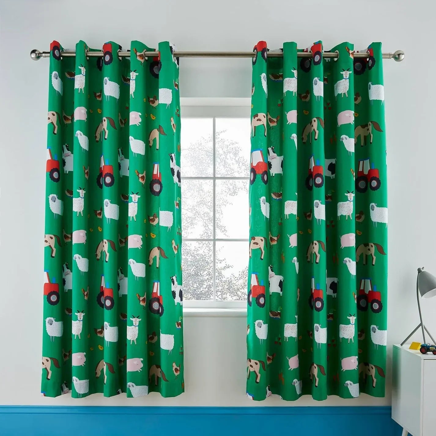 Farmyard Animals Eyelet Curtains by Catherine Lansfield Kids