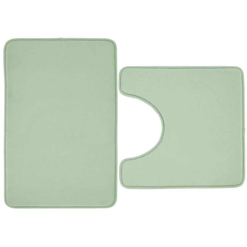 Anti-Bacterial Bath & Pedestal Mat Set Sage