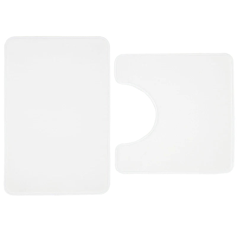 Anti-Bacterial Bath & Pedestal Mat Set White