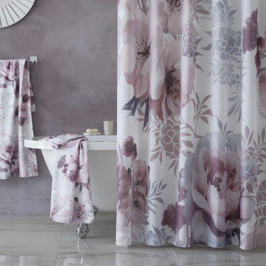 Dramatic Floral Blush Pink Shower Curtain