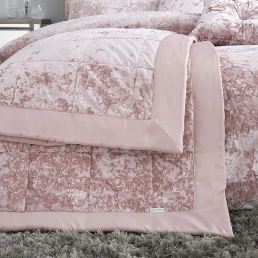 Crushed Velvet Bedspread Blush by Catherine Lansfield