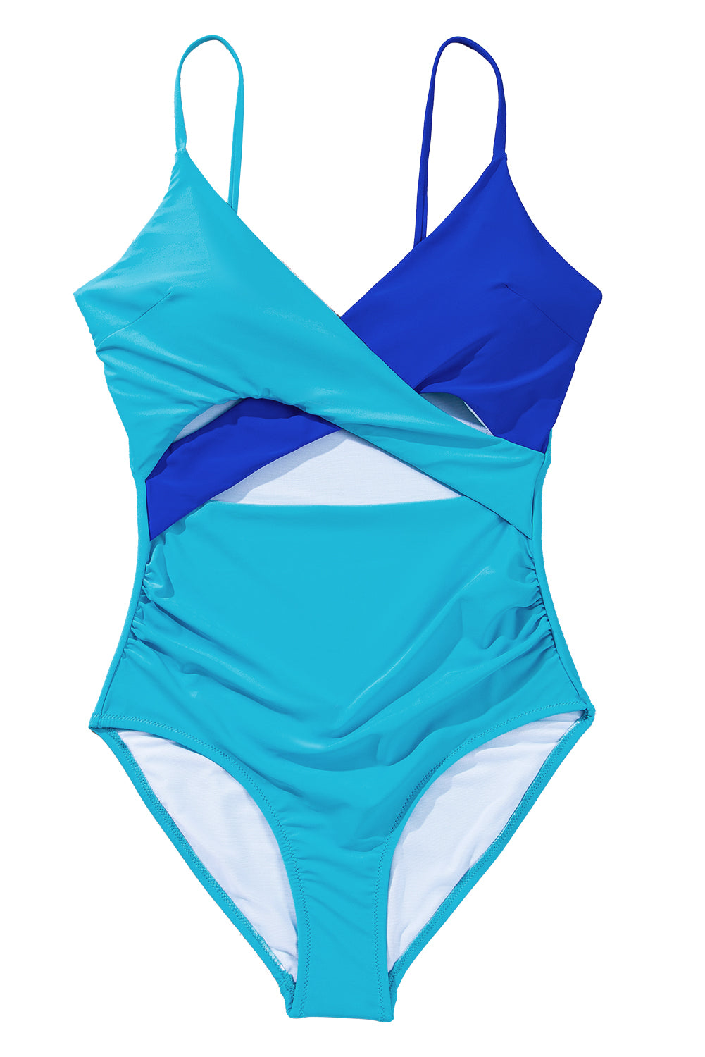 Two Tone Colorblock Cutout One Piece Swimsuit