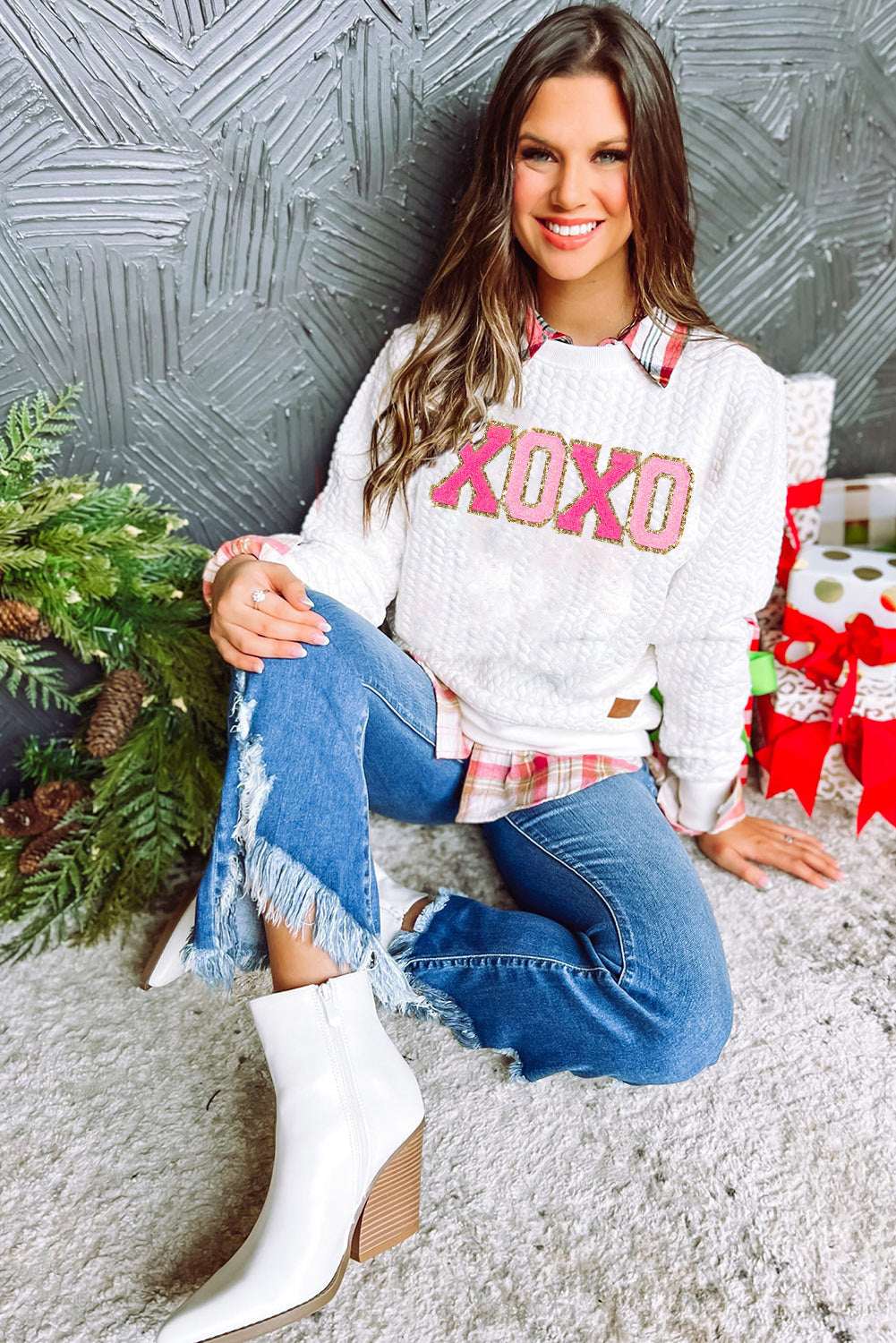 Merry and Bright Quilted Sweatshirt