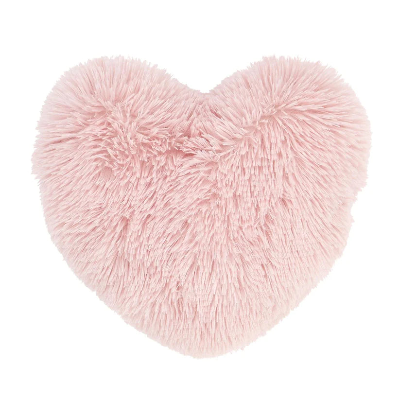 Blush Cuddly Heart Deep Pile Shaped Cushion - Catherine Lansfield