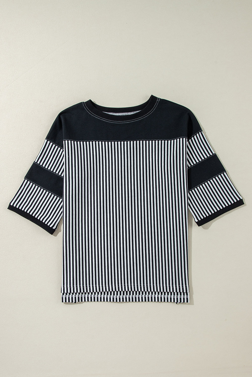 Striped Patchwork Oversized Tee