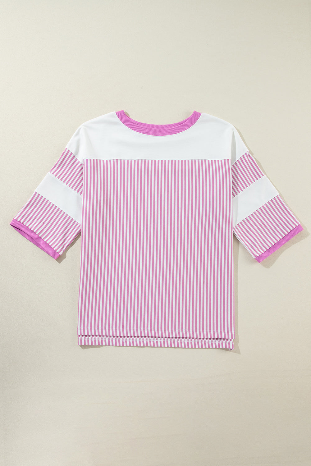 Striped Patchwork Oversized Tee