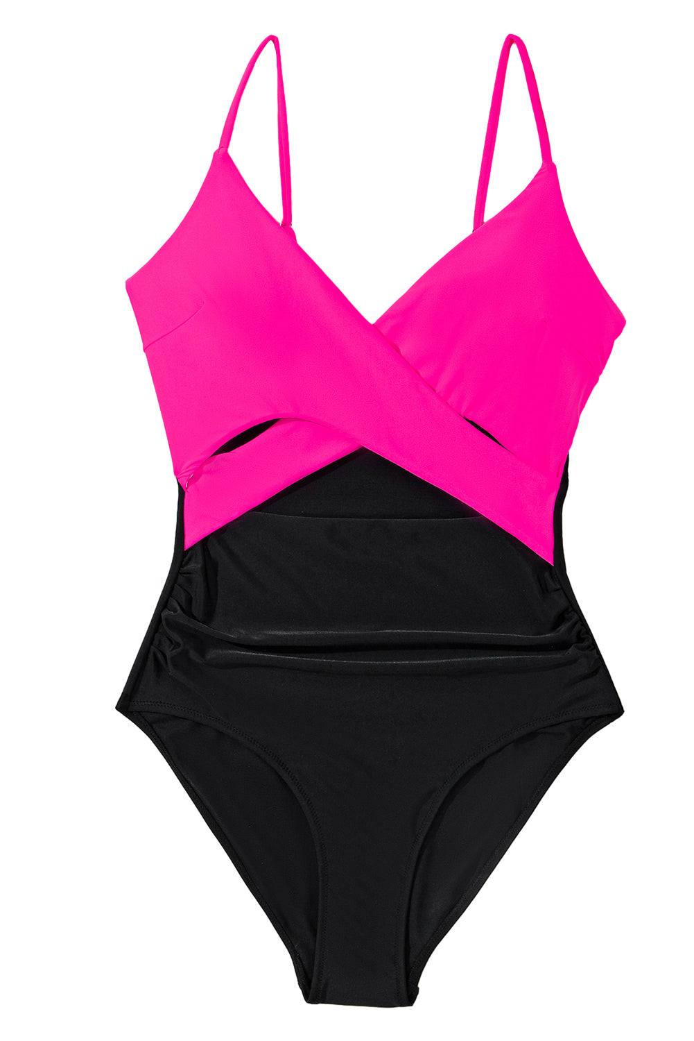 Two Tone Colorblock Cutout One Piece Swimsuit