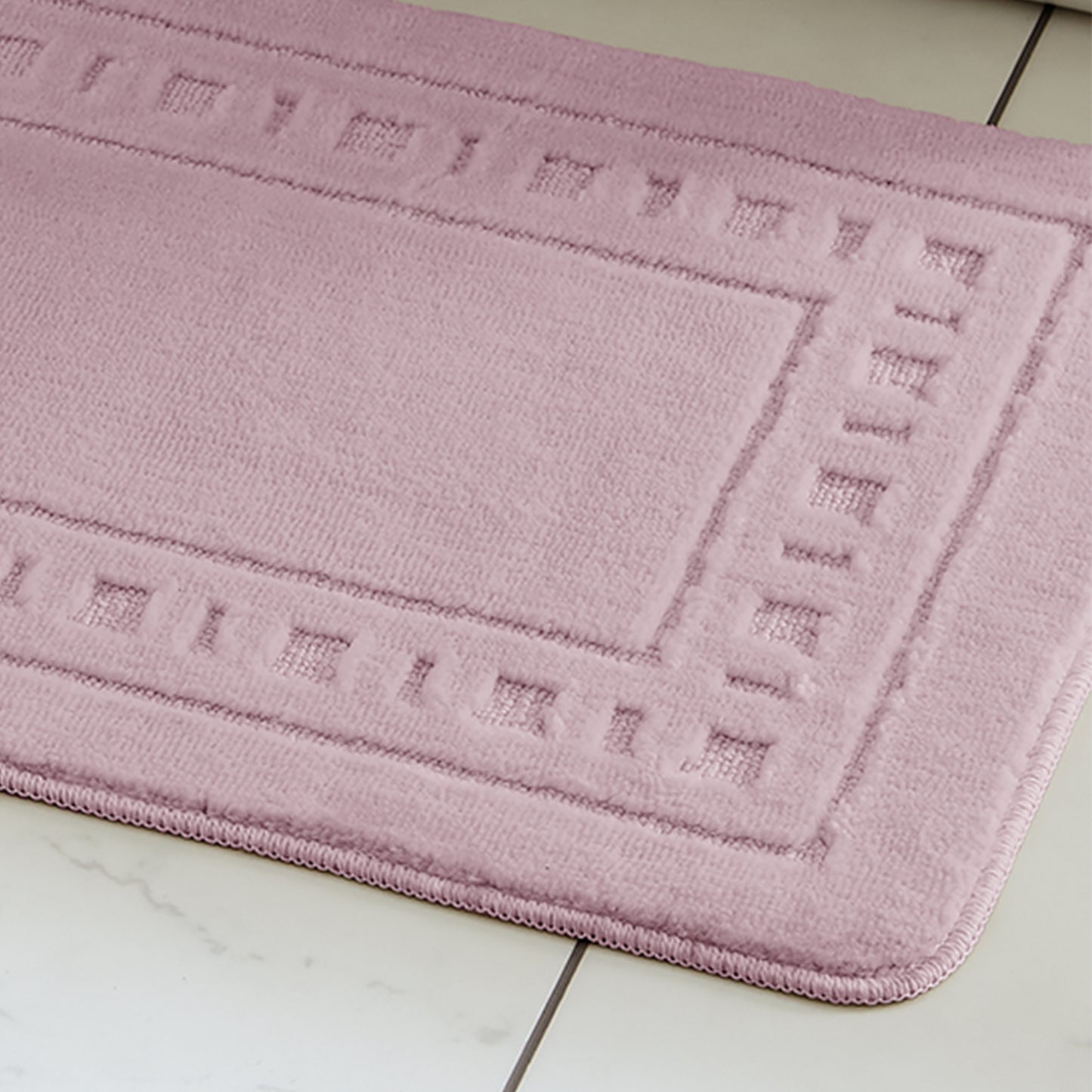 Catherine Lansfield Armoni Bath & Pedestal Mat Set in Pink