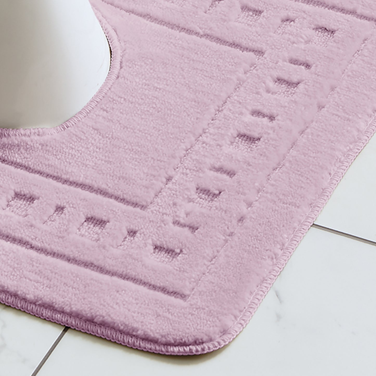 Catherine Lansfield Armoni Bath & Pedestal Mat Set in Pink