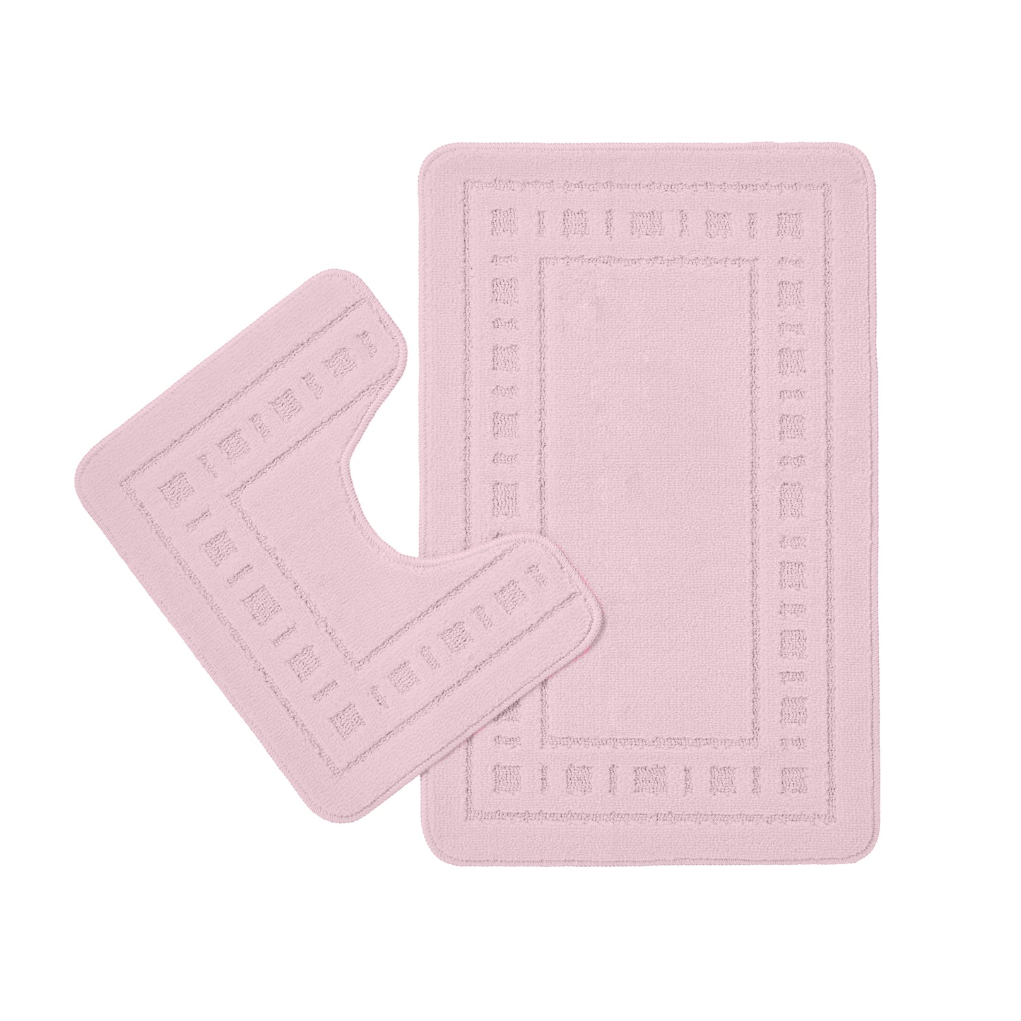 Catherine Lansfield Armoni Bath & Pedestal Mat Set in Pink