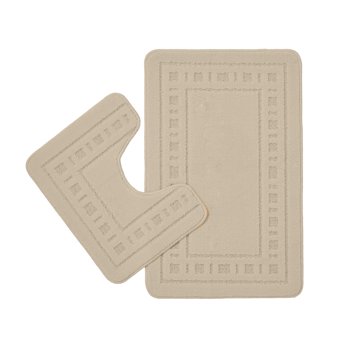 Catherine Lansfield Armoni Bath & Pedestal Mat Set in Natural