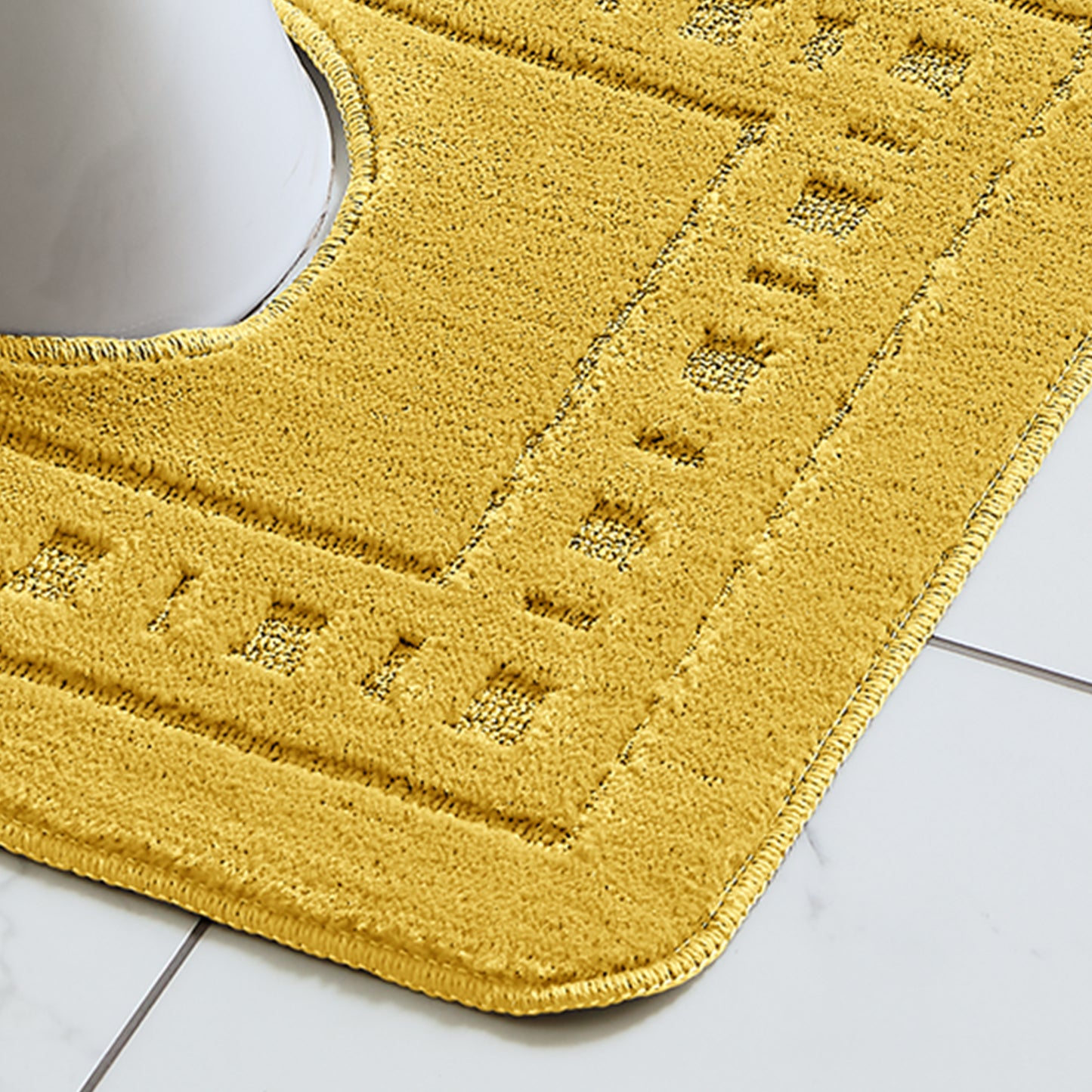 Catherine Lansfield Armoni Bath & Pedestal Mat Set in Ochre