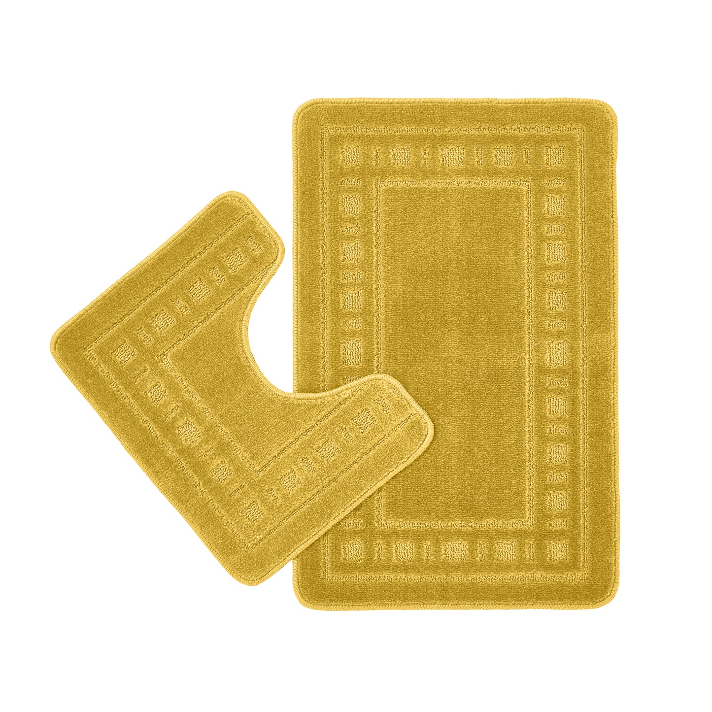 Catherine Lansfield Armoni Bath & Pedestal Mat Set in Ochre