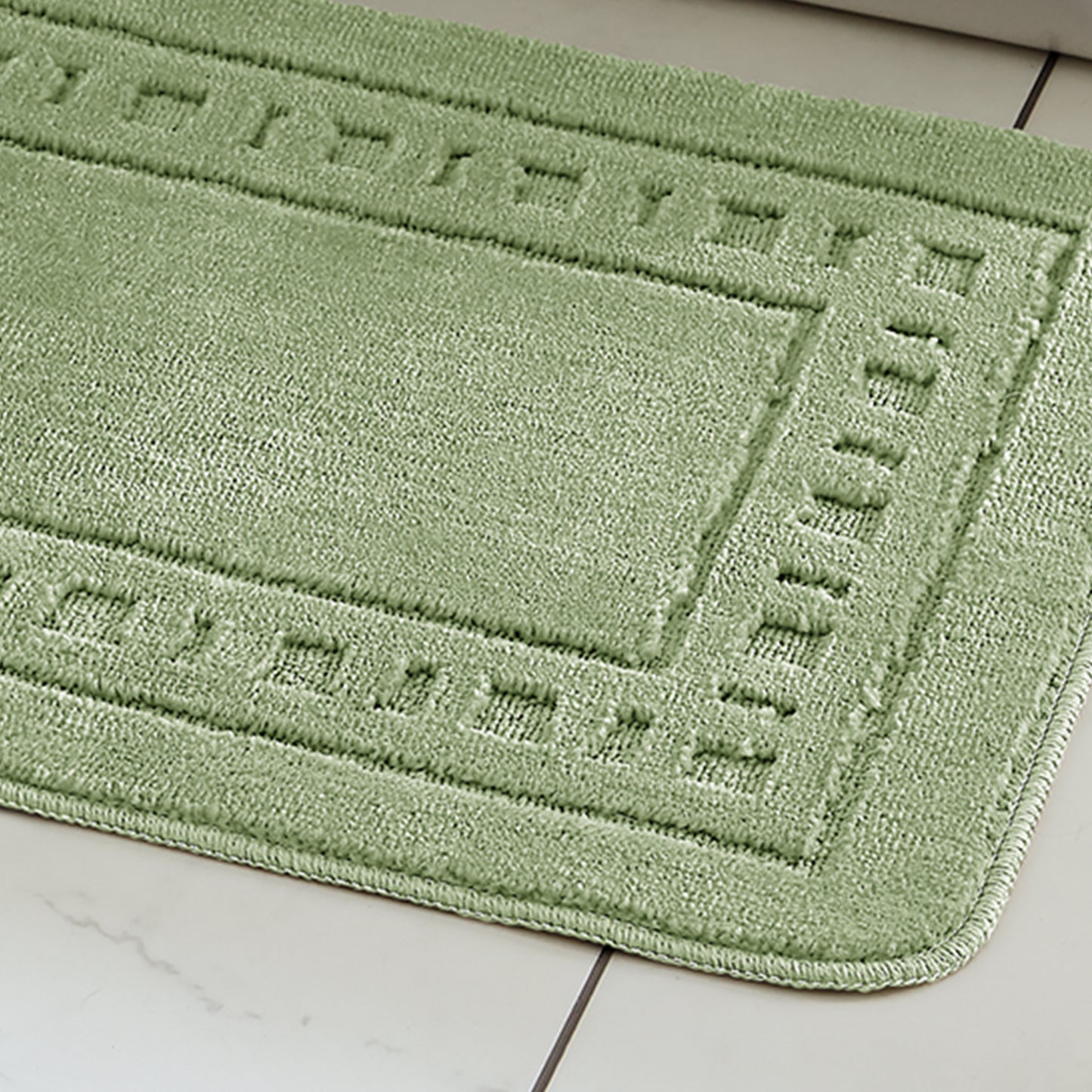 Catherine Lansfield Armoni Bath & Pedestal Mat Set in Sage Green