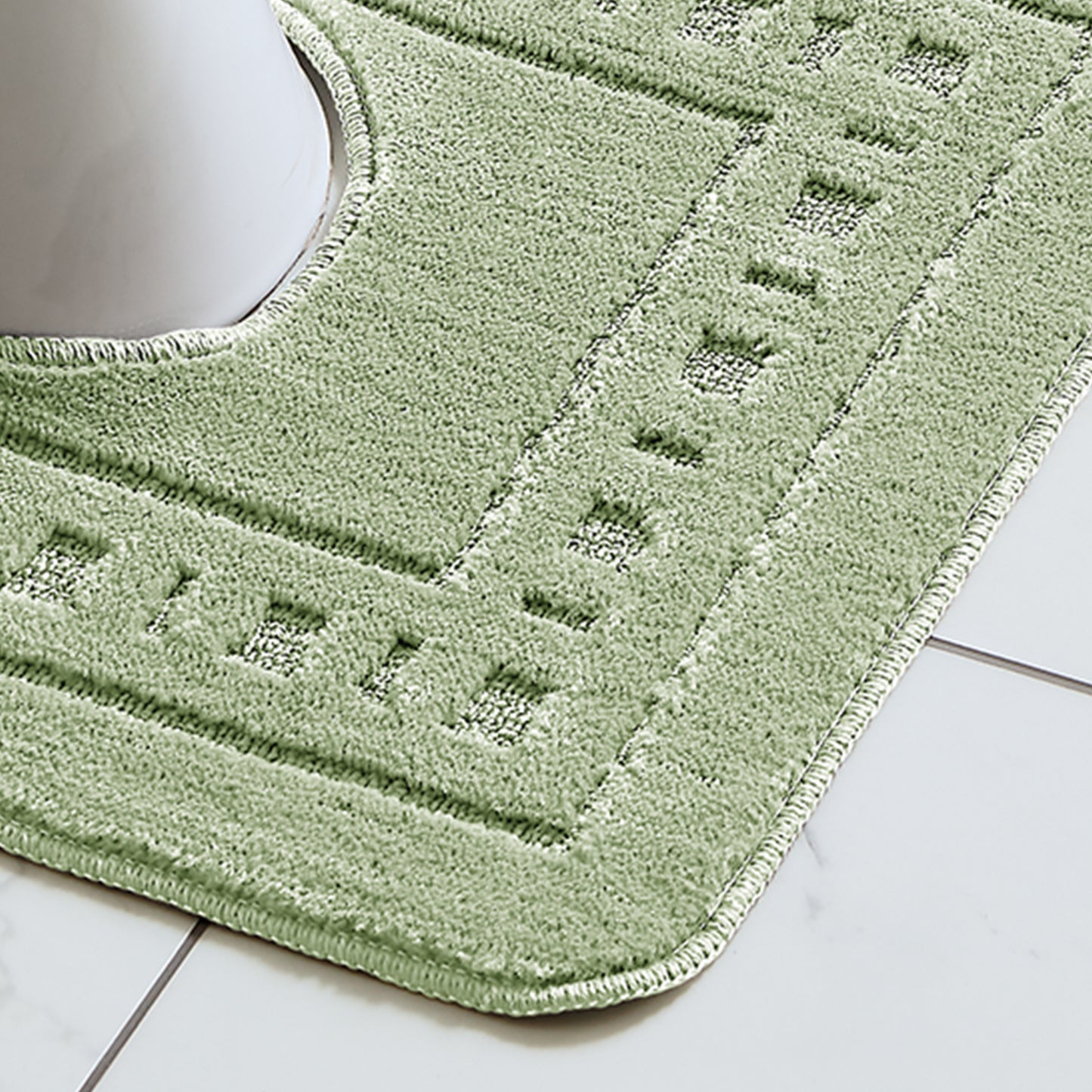 Catherine Lansfield Armoni Bath & Pedestal Mat Set in Sage Green