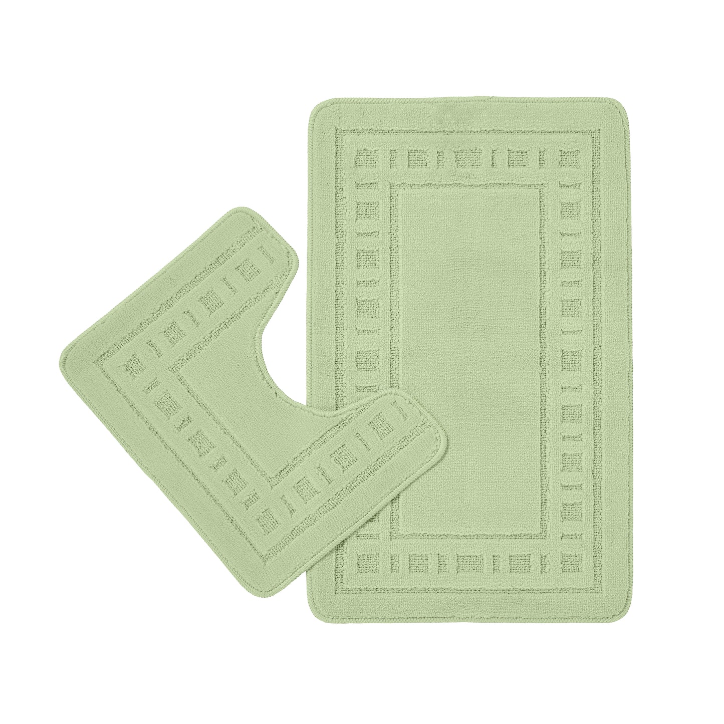 Catherine Lansfield Armoni Bath & Pedestal Mat Set in Sage Green