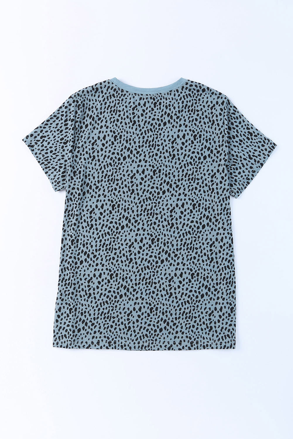 Cheetah Print Casual Short Sleeve Crew Neck T Shirt