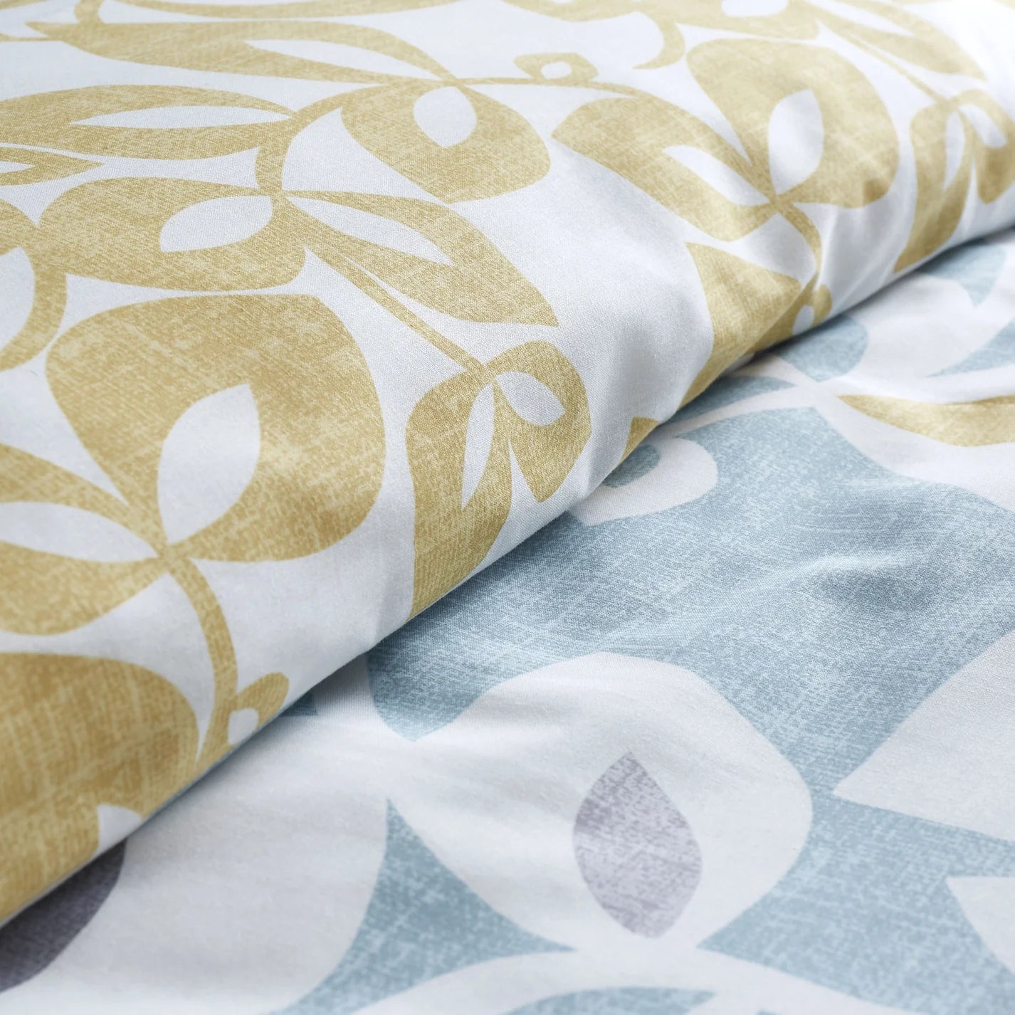 Inga Leaf Reversible Teal Duvet Cover Set - Catherine Lansfield