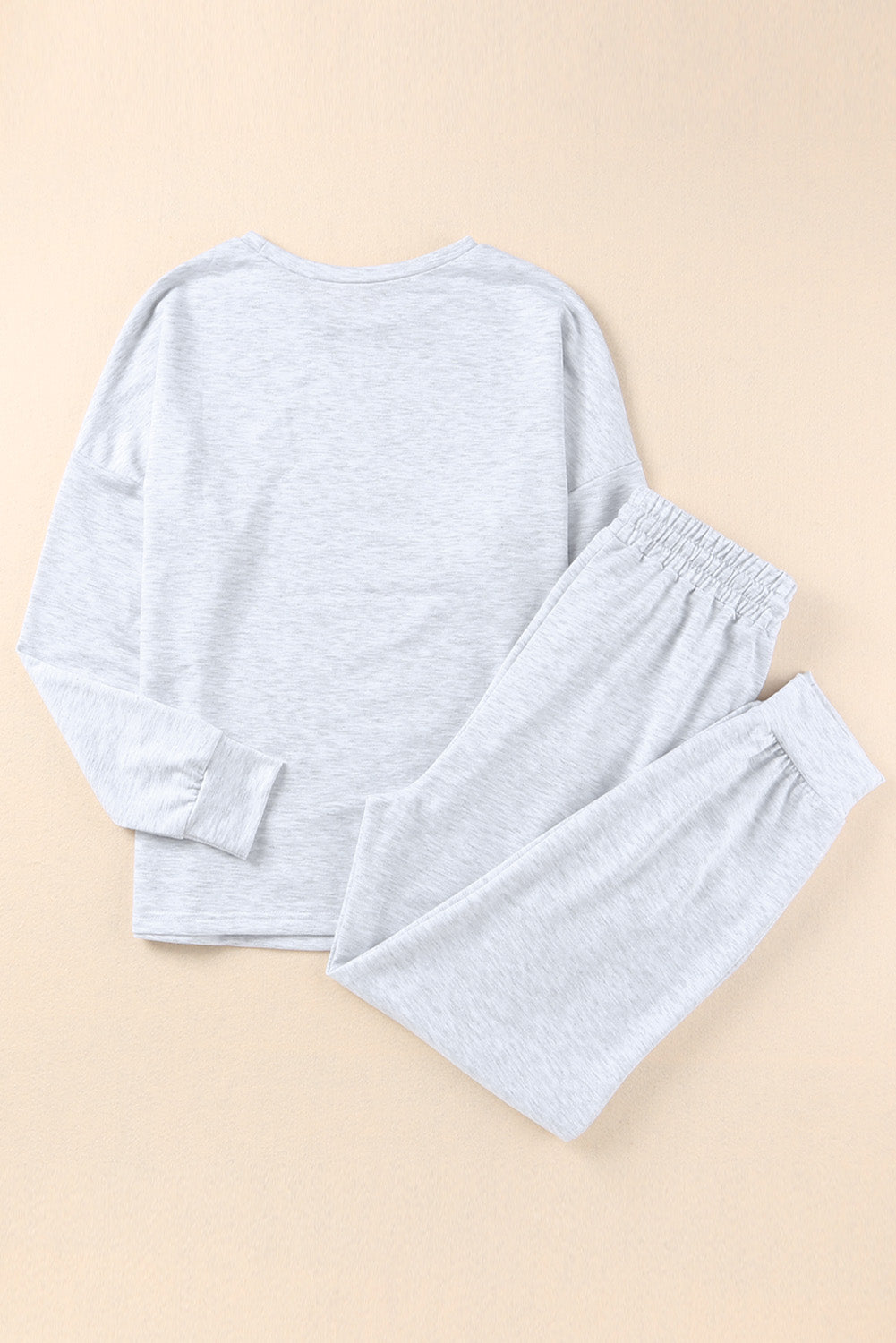 Casual Long Sleeve Pullover & Joggers Pajamas Set