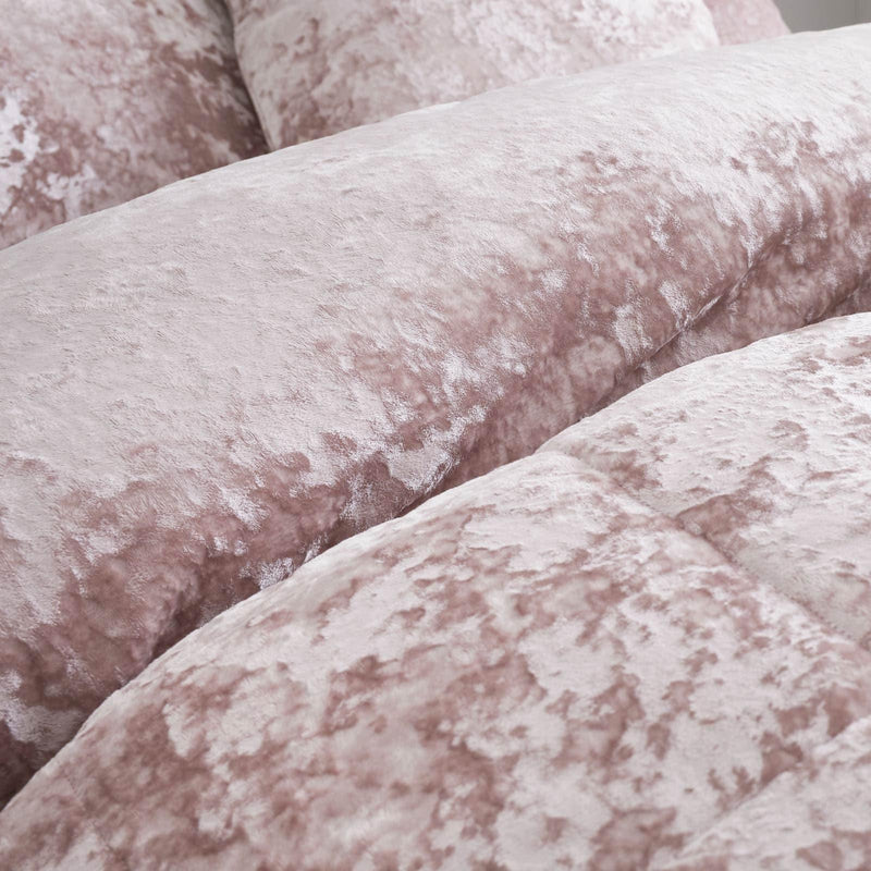 Crushed Velvet Luxury Blush Duvet Cover Set by Catherine Lansfield