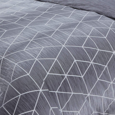 Calvin Geometric Ombre Grey Duvet Cover Set