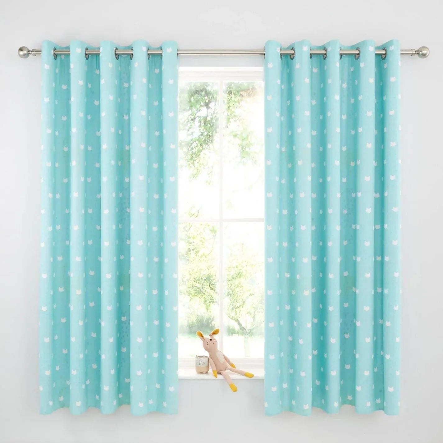 Cute Cats Eyelet Curtains by Catherine Lansfield kids