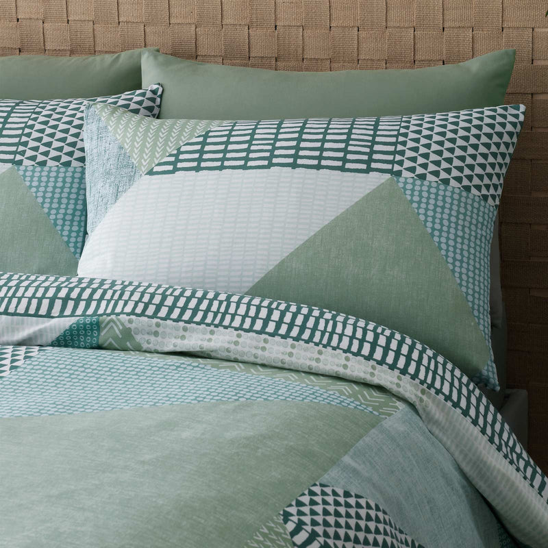 Larsson Geo Geometric Green Duvet Cover Set by Catherine Lansfield