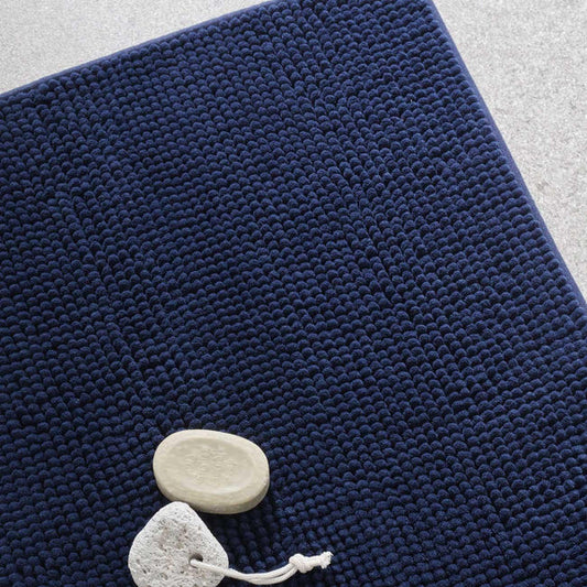 Bobble Textured Bath Mat Navy