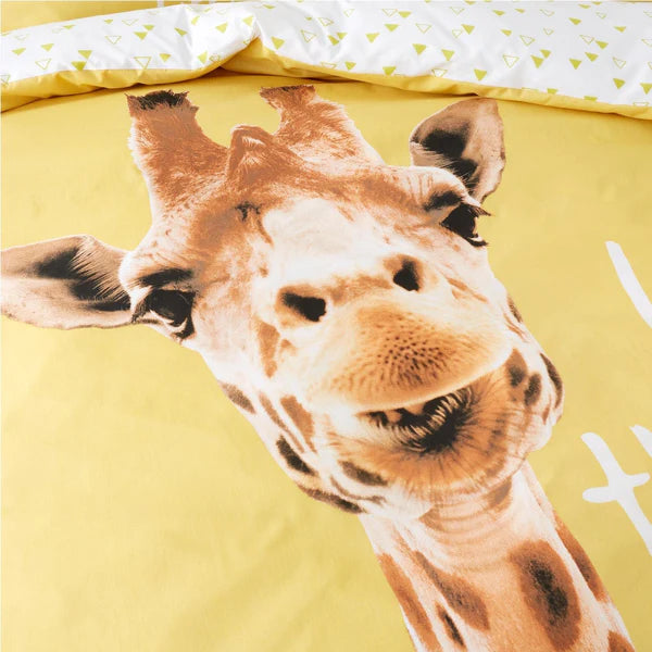 Giraffe Reversible Yellow Duvet Cover Set by Catherine Lansfield