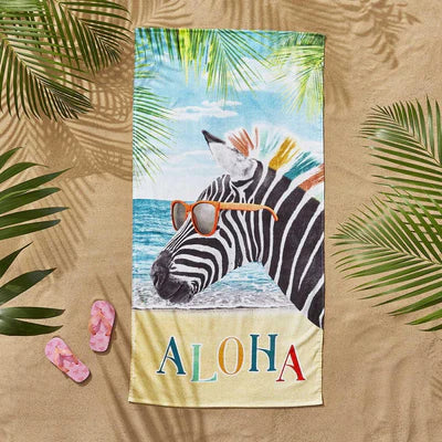 Aloha Zebra Beach Towel by Catherine Lansfield