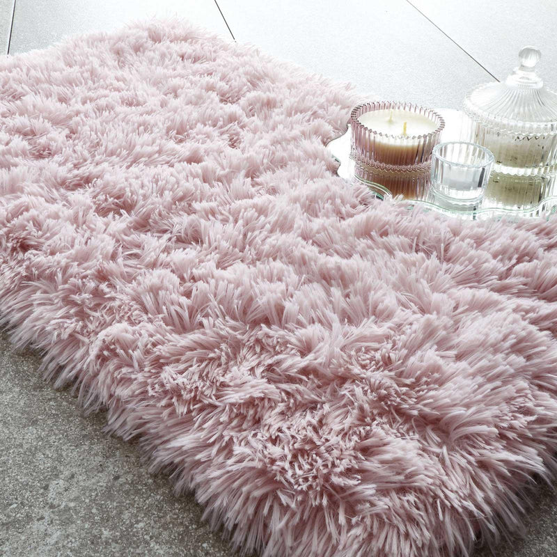 Cuddly Super Soft Fluffy Bath Mat Blush