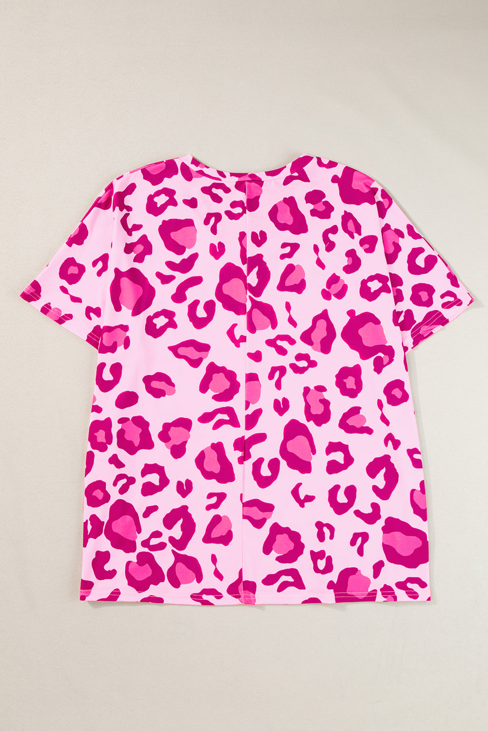 Leopard Print V Neck Plus Size Tee