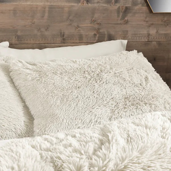 Cuddly Faux Fur Cream Duvet Cover Set by Catherine Lansfied