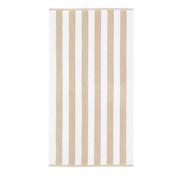 Natural Reversible Stripe 100% Cotton Towels by Bianca