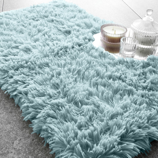 Catherine Lansfield Cuddly Super Soft Fluffy Bath Mat in Duck Egg