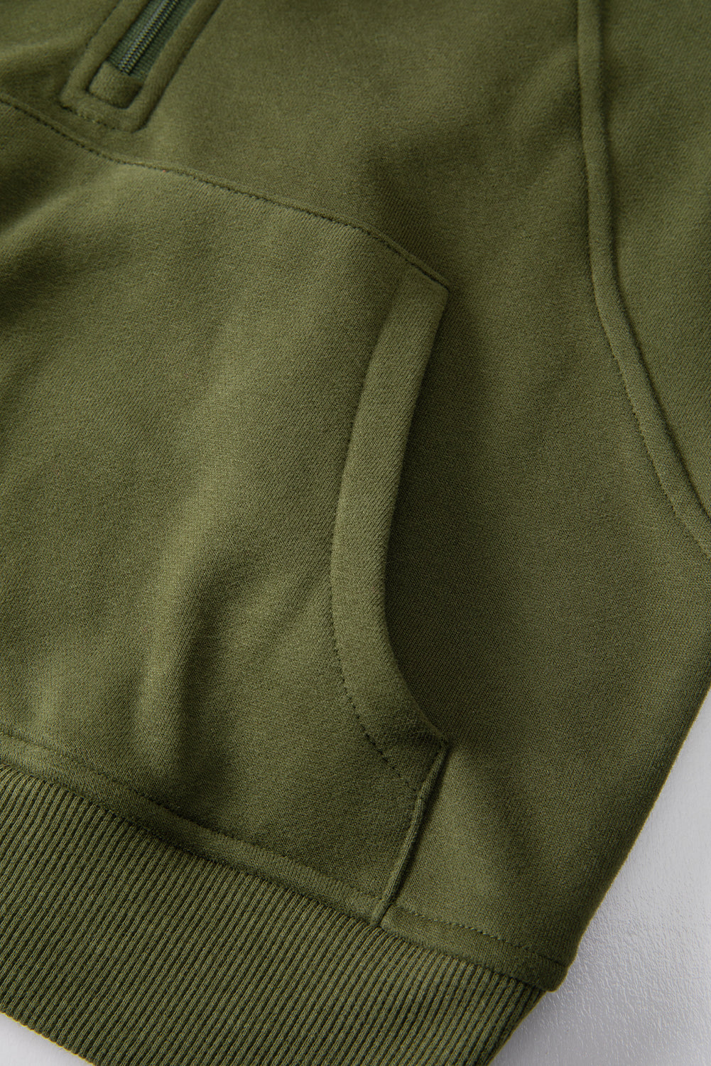 Zip Up Stand Collar Ribbed Thumbhole Sleeve Sweatshirt - 12 Colours Available