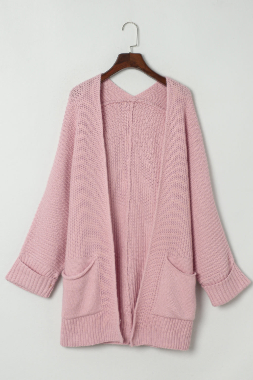 Batwing Sleeve Pocket Oversized Cable Knit Cardigan