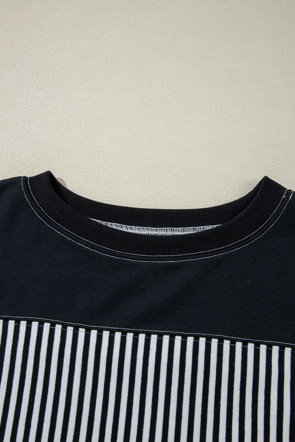 Striped Patchwork Oversized Tee