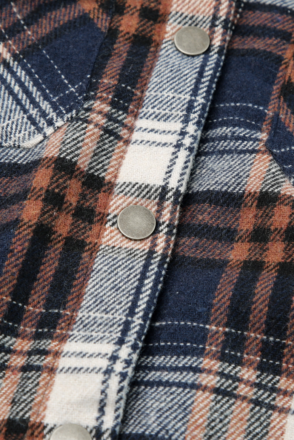 Button Sherpa Lined Hooded Flannel Jacket