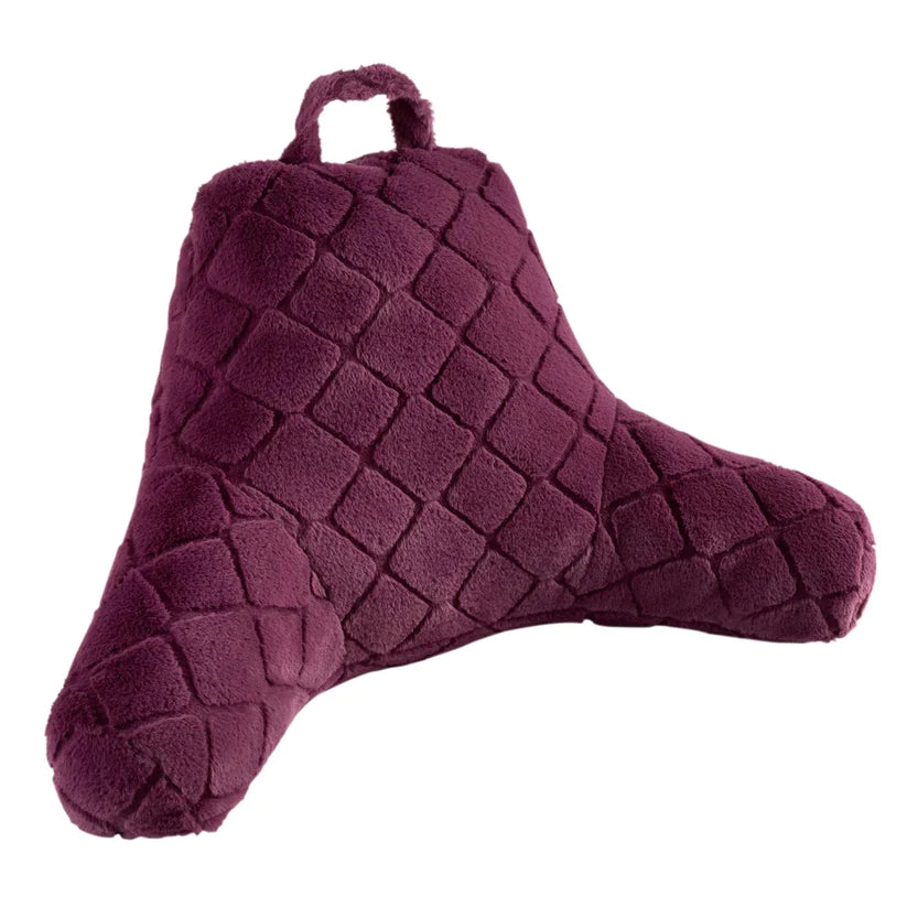 Plum Cosy Diamond Faux Fur Cuddle Cushion - Catherine Lansfield