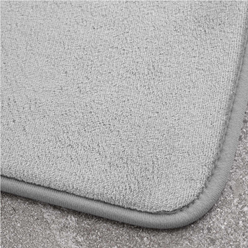 Anti-Bacterial Bath & Pedestal Mat Set Silver