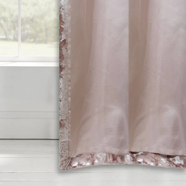 Crushed Velvet Eyelet Curtains in Blush by Catherine Lansfield